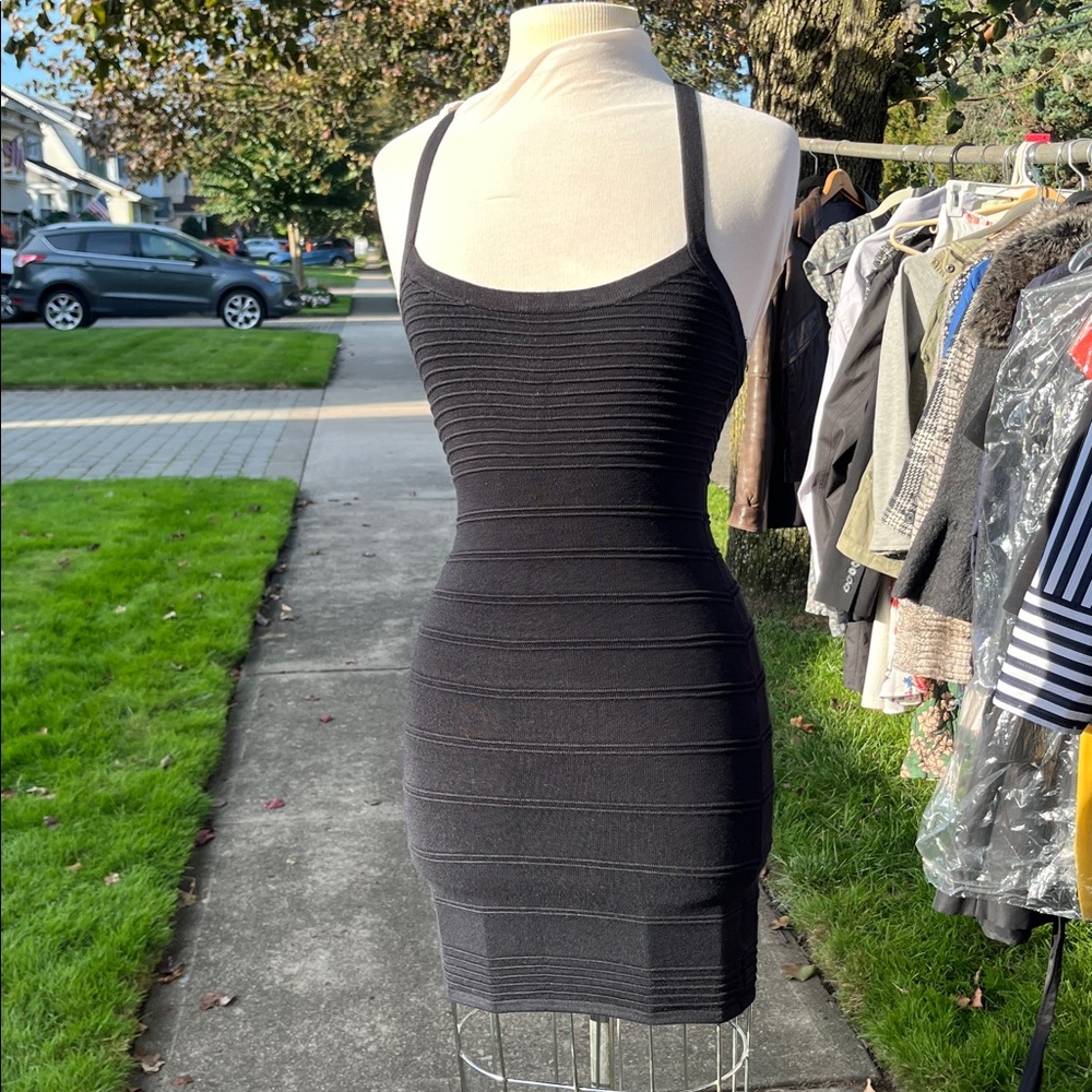 Black Strappy Bodycon Dress